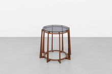 Load image into Gallery viewer, Grey glass/ Walnut