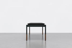 Black Leather/ Walnut