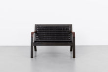 Load image into Gallery viewer, Black leather/ walnut