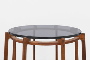 Grey glass/ Walnut